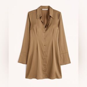 Abercrombie Long Sleeve Satin Shirt Dress